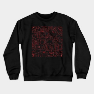 Red Halloween Themed Pattern Crewneck Sweatshirt